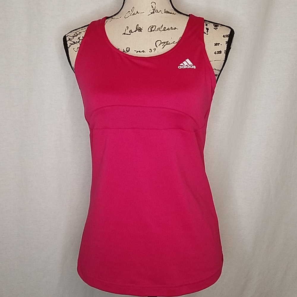 Adidas T strap tank top with built-in bralette